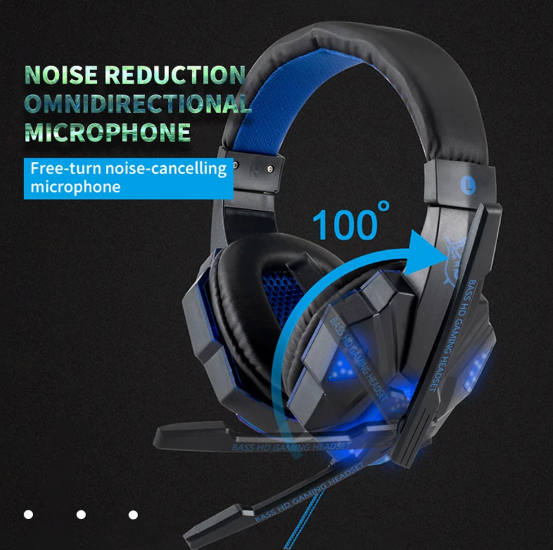 Gaming Headset Hörlurar för Playstation 4 / Ps4 Pro / PS5 / Xbox One / PC  med Stereo Bass