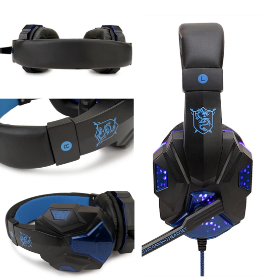 Gaming Headset Hörlurar för Playstation 4 / Ps4 Pro / PS5 / Xbox One / PC  med Stereo Bass