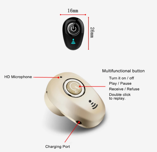 Mini Invisible Ture trådlös hörlurar Brusreducerande Bluetooth-hörlurar  Handsfree TWS - | Fynd24