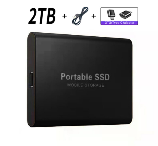 SSD 2TB USB/Typ-C-gränssnitt med hög kapacitet Mobile Mini hårddisk Extern hårddisk För datorer/smarttelefoner