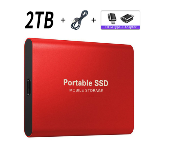 SSD 2TB USB/Typ-C-gränssnitt med hög kapacitet Mobile Mini hårddisk Extern hårddisk För datorer/smarttelefoner