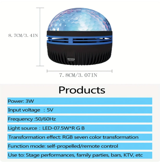 Galaxy lampa - Stjärnprojektor med Bluetooth Högtalare Multifärg