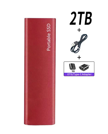 2TB Bärbar SSD Type-C USB 3.1 ssd-hårddisk Extern SSD M.2 för bärbar dator/stationär/telefon/mac Flashminnesdisk
