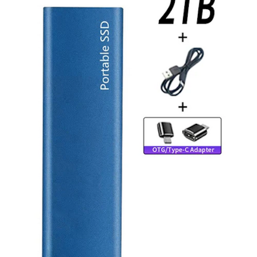 2TB Bärbar SSD Type-C USB 3.1 ssd-hårddisk Extern SSD M.2 för bärbar dator/stationär/telefon/mac Flashminnesdisk