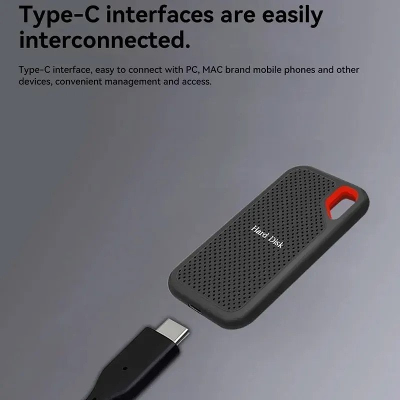 2 TB bärbar mobil hårddisk E60 USB 3.1 HD Extern