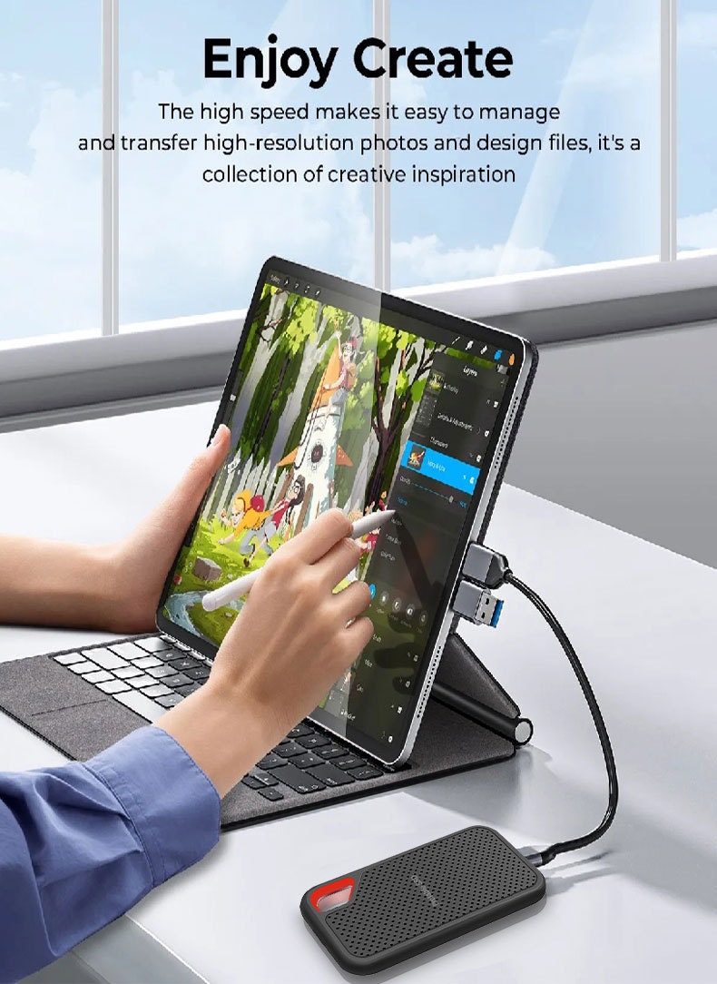 2 TB bärbar mobil hårddisk E60 USB 3.1 HD Extern