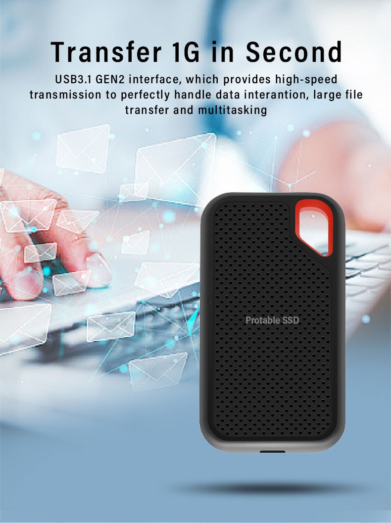 2 TB bärbar mobil hårddisk E60 USB 3.1 HD Extern