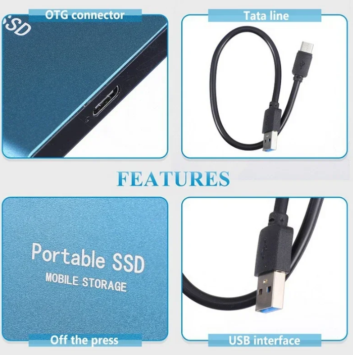 SSD 4TB USB/Typ-C-gränssnitt Extern Hårddisk (refurbished)
