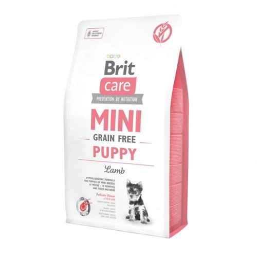 Brit Care Mini Puppy- Lamm. Spannmålsfritt för valpar samt dräktiga/digivande tikar av små raser