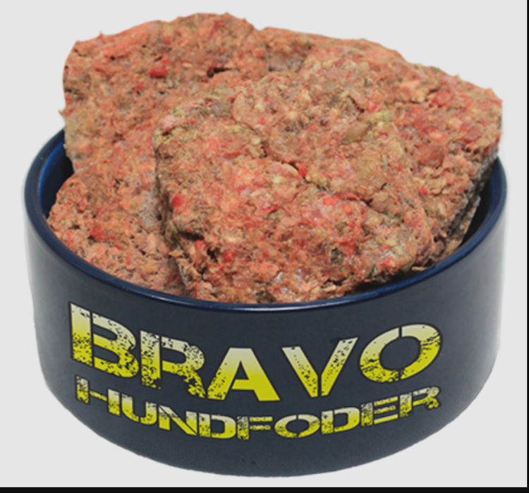 Bravo Valp/Junior Ox, lax & grönsaker 80 x150 gr frysta burgare (12 kg) SKICKAS EJ!