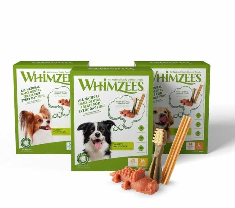 Whimzees® Vegetariska tuggben Variety Value Box. Blandade former