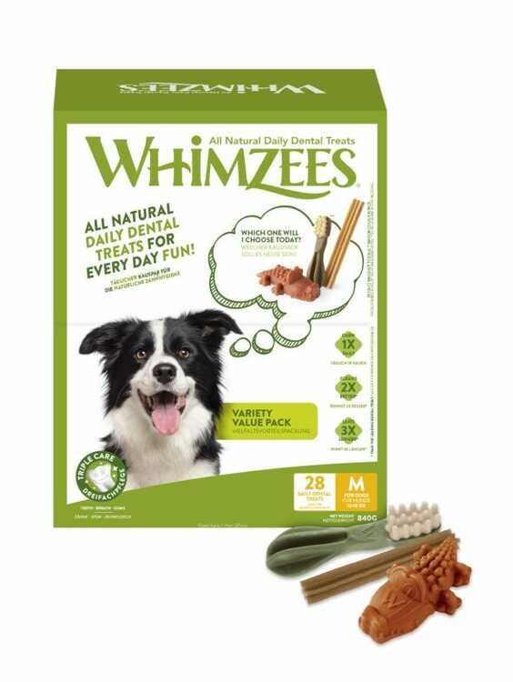 Whimzees® Vegetariska tuggben Variety Value Box. Blandade former