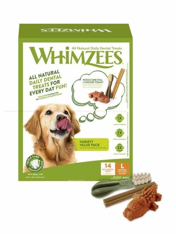 Whimzees® Vegetariska tuggben Variety Value Box. Blandade former