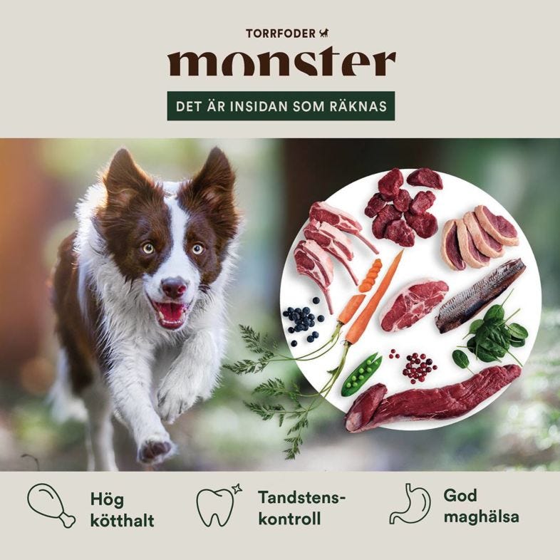 Monster Dog Original Puppy S/M Chicken/Turkey- glutenfritt & vetefritt