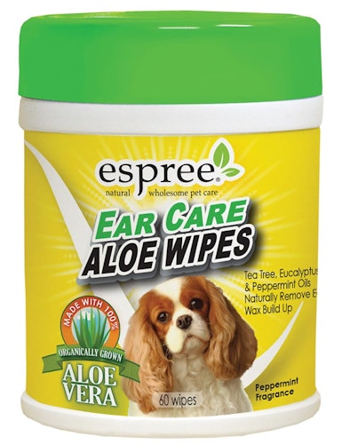 Espree Ear Care Aloe Wipes - tar bort smuts, öronvax 60 st och lukt