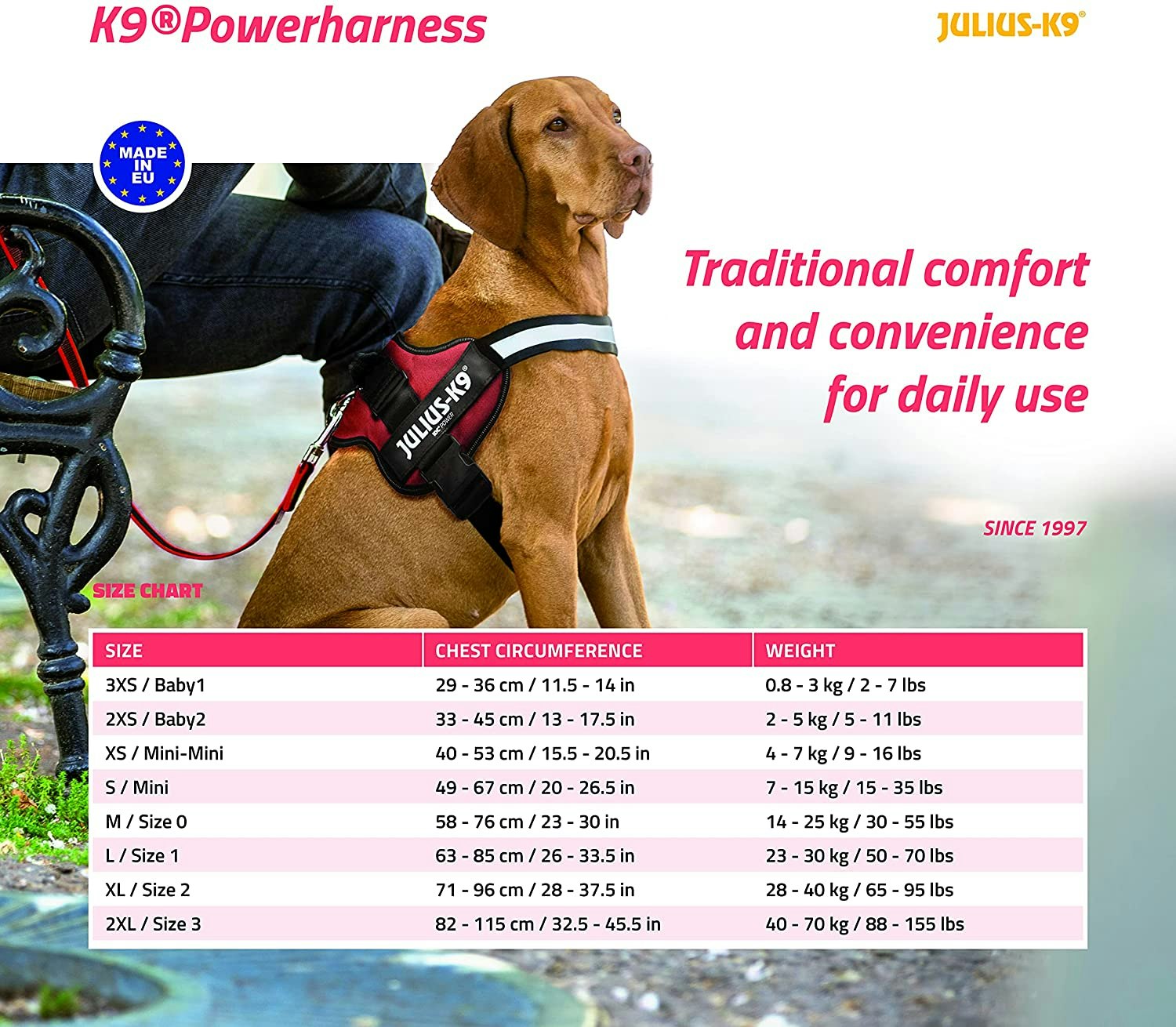 Julius-K9® Powersele, 1/L: 66-85 cm/50 mm