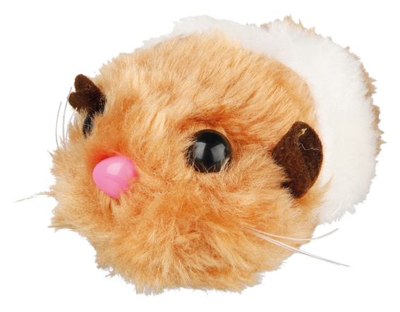Plyschdjur Hamster, vibrerande med kattmynta, 8 cm