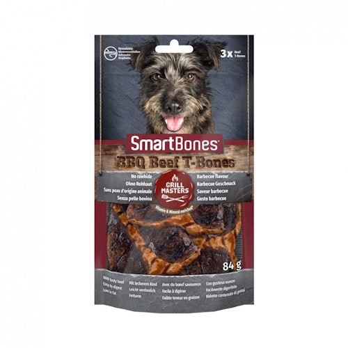 SMARTBONES BBQ BEEF T-BONES, utan råhud 3 pack