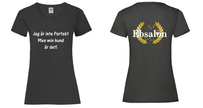 Ebsalon T-shirt med tryck "Jag är inte perfekt men min hund är det"