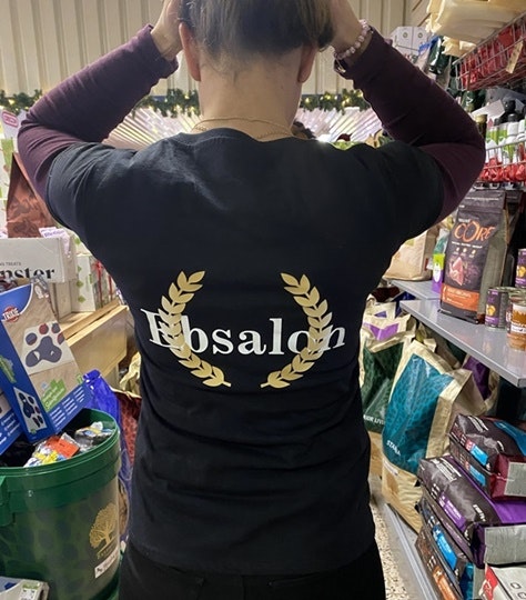 Ebsalon T-shirt med tryck "Vill du se något perfekt hälsa på min hund"