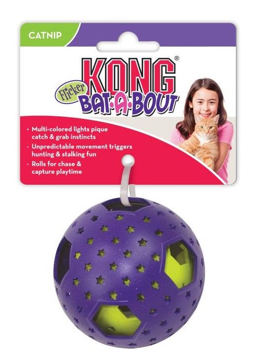 KONG Bat-A-Bout Flicker Disco ball- med led-ljus 7,5cm