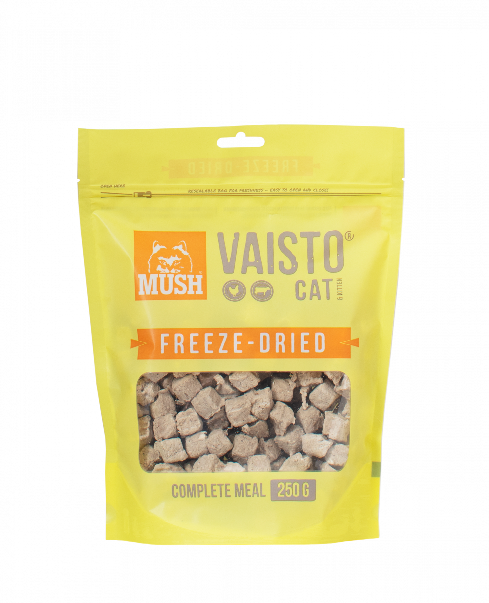 MUSH Vaisto Cat Gul Freeze-Dried (kyckling-nöt) 250 gr
