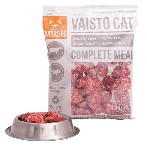 MUSH Vaisto Cat® Vit Fryst helfoder  (nöt-gris)  800 gr