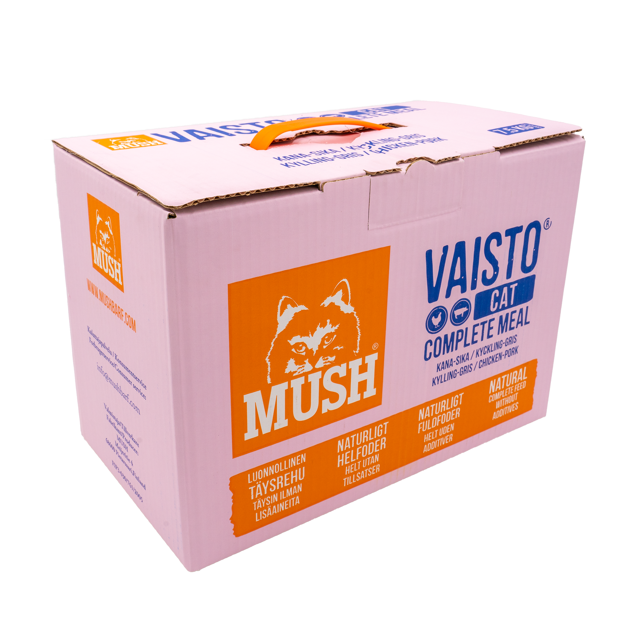 MUSH Vaisto Cat® Rosa Fryst helfoder (kyckling-gris)