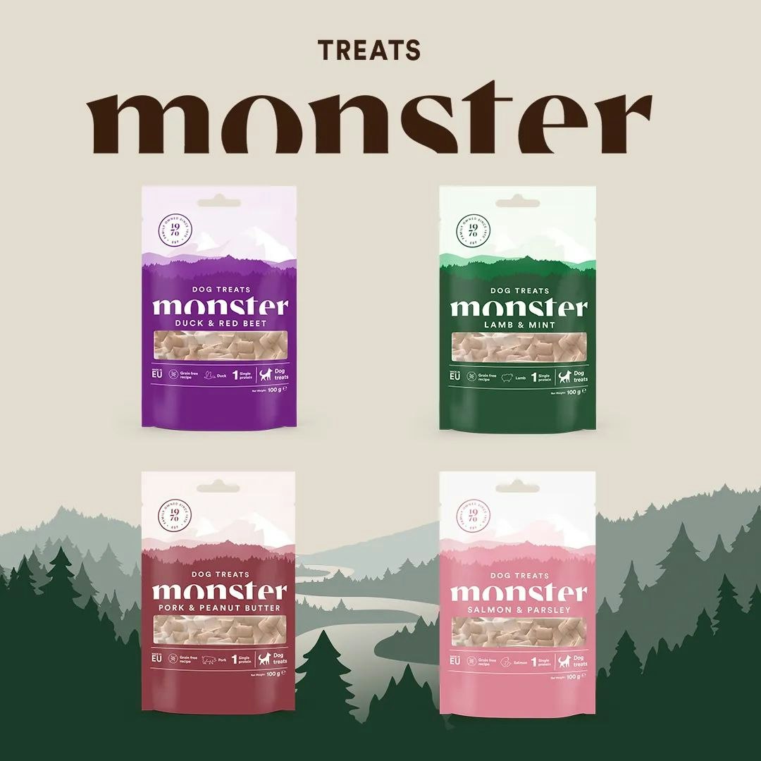 Monster Dog Treats All Breed Pork & Peanut Butter- fläskkött,äpple & jordnötssmör 100 gr