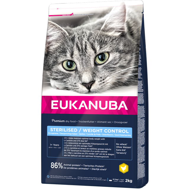 Eukanuba Cat Sterilised/Weight Control Adult. 2 el.10 kg