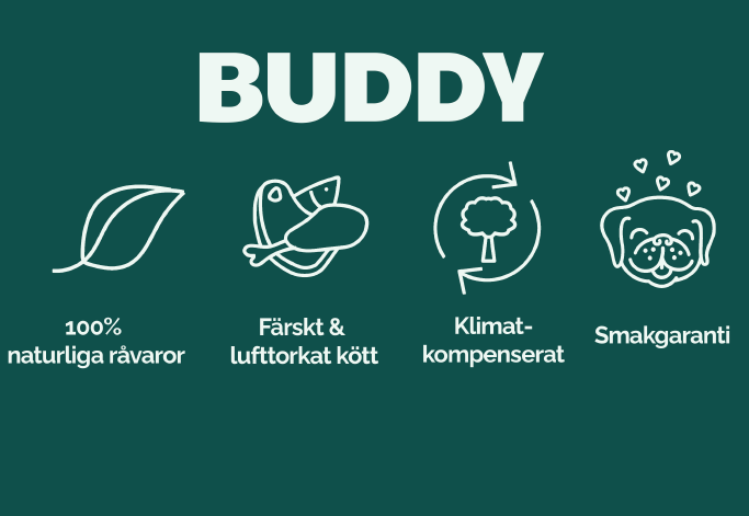 Buddy Grass-Fed Lamb Sensitive/ Lamm 2 kg/5 kg/12 kg - Fritt från tillsatser, spannmål, gluten och GMO.