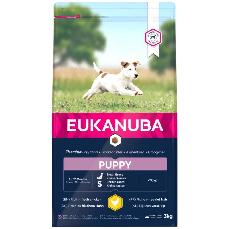 Eukanuba Dog Puppy Small Breed 3 kg/18 kg. Valpfoder - Små Hundraser