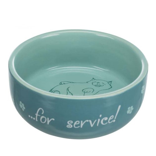 Keramikskål katt "Thanks for Service" 0,3L ∅11cm