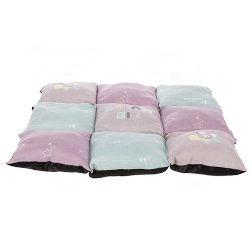 Junior lapptäcke dyna, 60 × 60 cm, ljuslila/mint/rosa