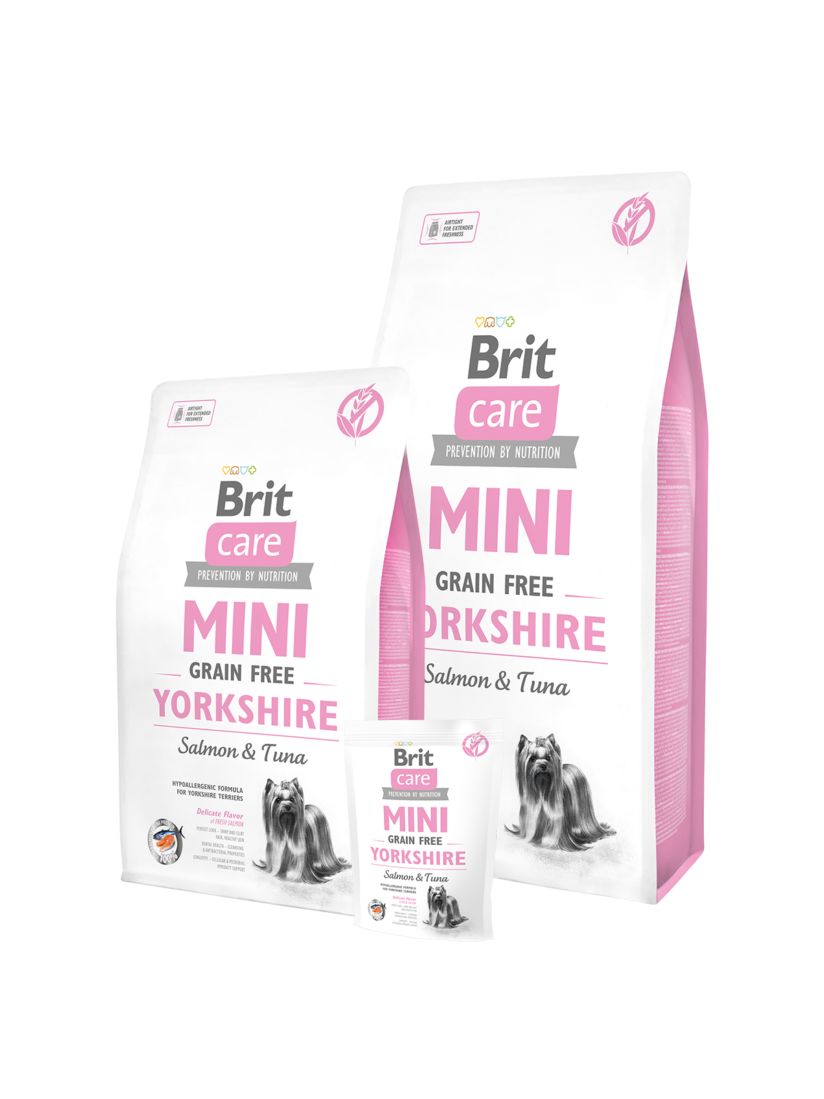 Brit Care Mini Grain Free Yorkshire, Lax & Tonfisk - spannmålsfritt för vuxna hundar av mkt små raser.