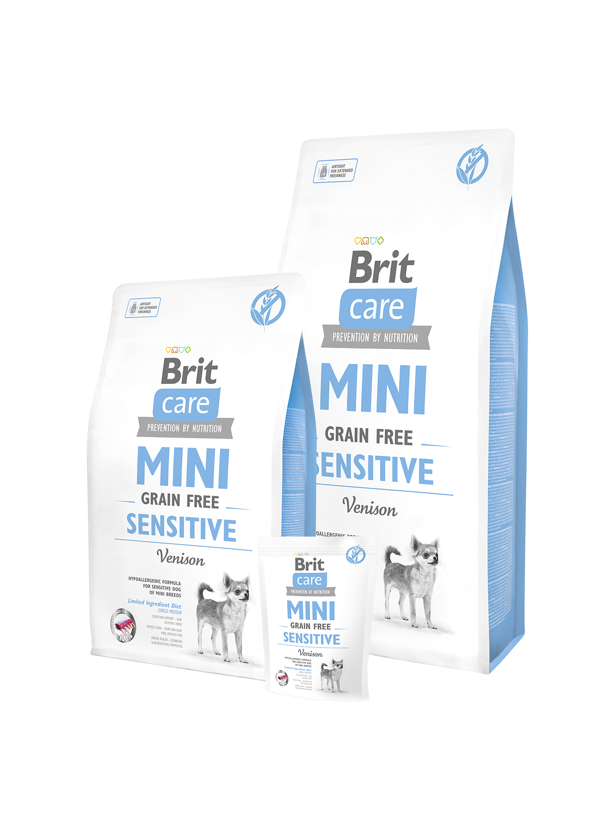 Brit Care Mini Sensitive Grain Free - Hjort, spannmålsfritt för känsliga vuxna hundar av små raser