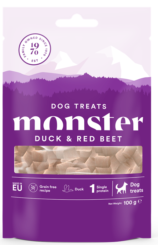 Monster Dog Treats All Breed Duck & Beet - anka & rödbeta 100 gr