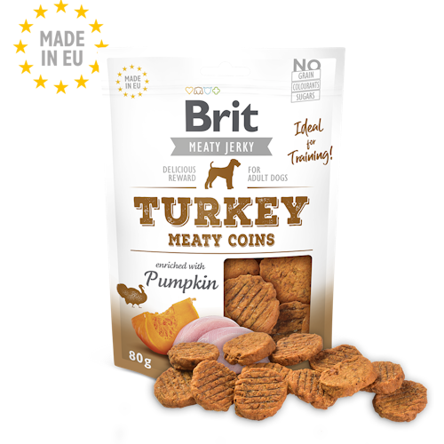 Brit Meat Jerky Snack – Turkey Meaty coins (kyckling,kalkon) 80 el 200 gram