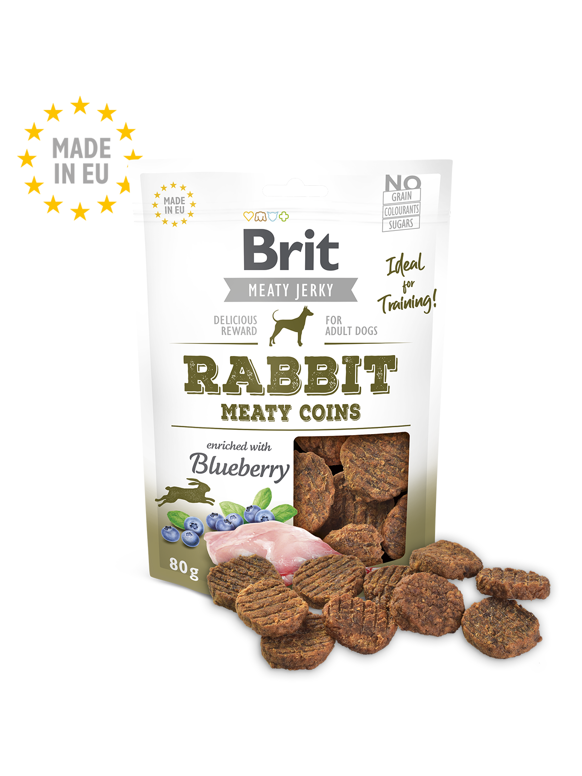 Brit Meat Jerky Snack – Rabbit Meaty coins (kyckling,kanin) 80 gram