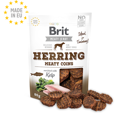 Brit Meat Jerky Snack–Herring Meaty coins (sill,kyckling) 80 gram