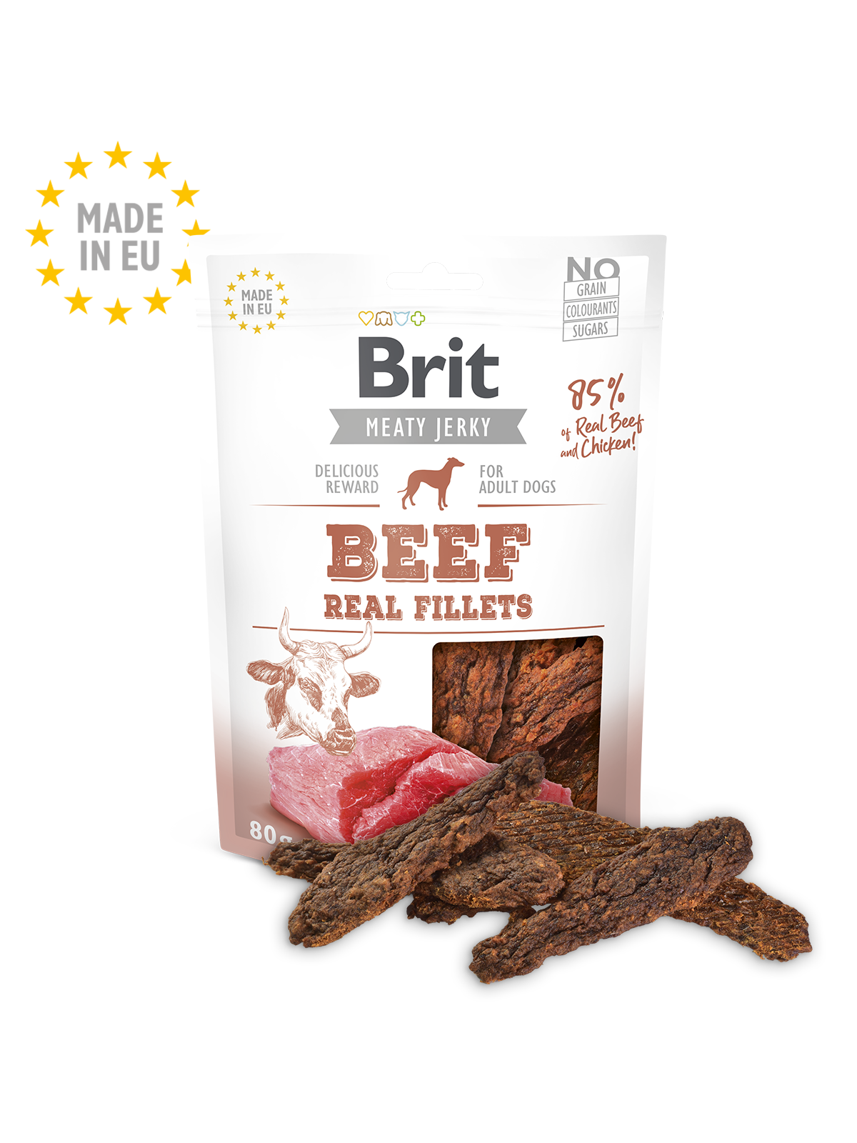 Brit Meat Jerky Snack-Beef and chicken Fillets (nöt,kyckling) 80 el 200 gram