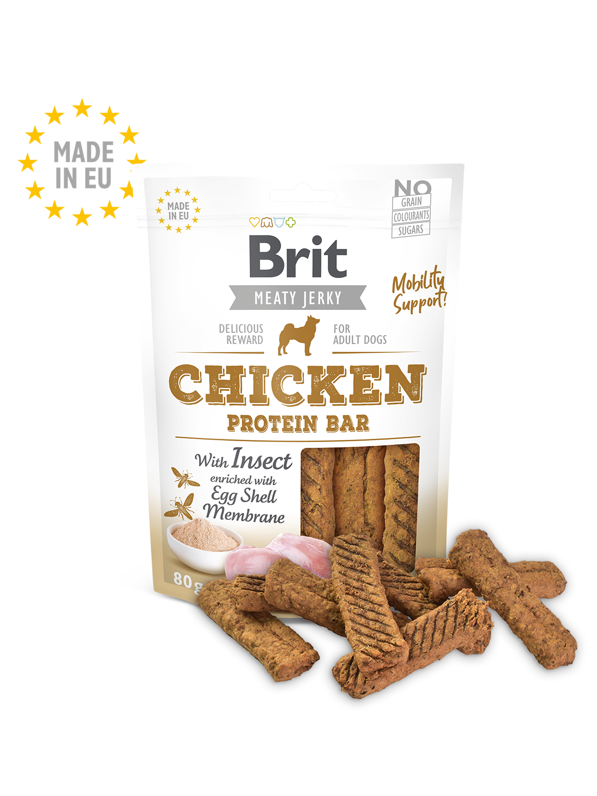 Brit Meat Jerky Snack – Protein bar with Insect (kyckling,insekter) 80 gram