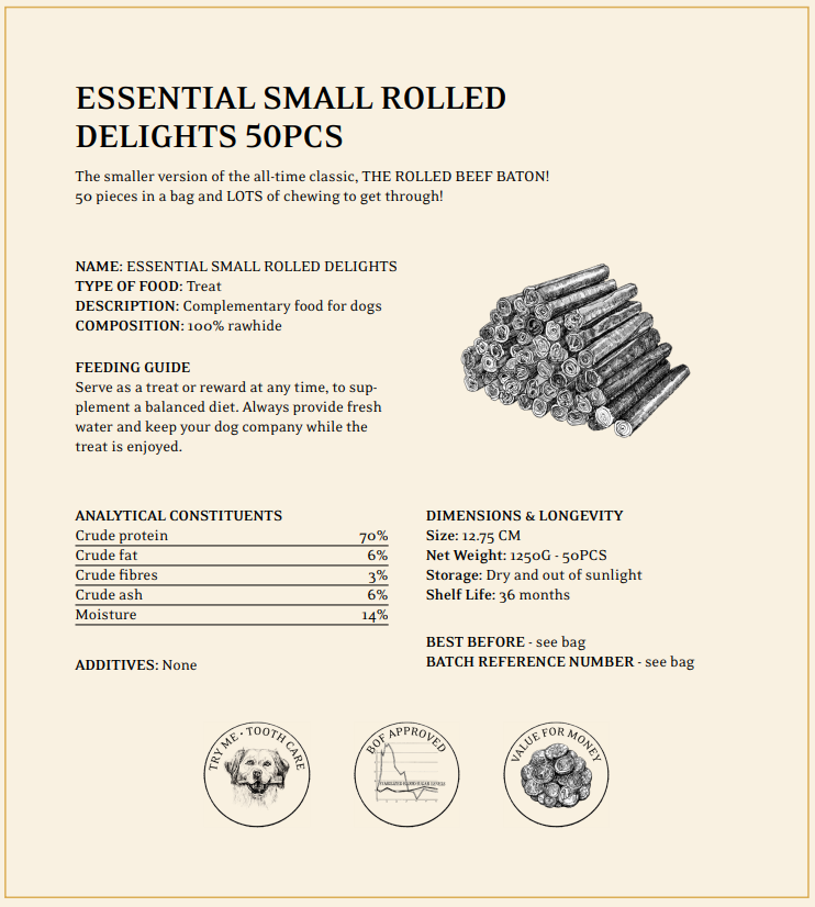 ESSENTIAL SMALL ROLLED DELIGHTS "Små tuggrullar"10 styck