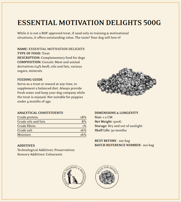 ESSENTIAL MOTIVATION DELIGHTS "Träningsgodis" 500 gram.