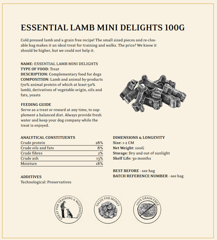 ESSENTIAL LAMB MINI DELIGHTS "Lamm" 100 gram