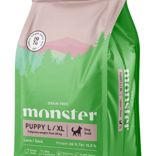 Monster Dog Grain Free Puppy L/XL Lamb & Duck - spannmålsfritt