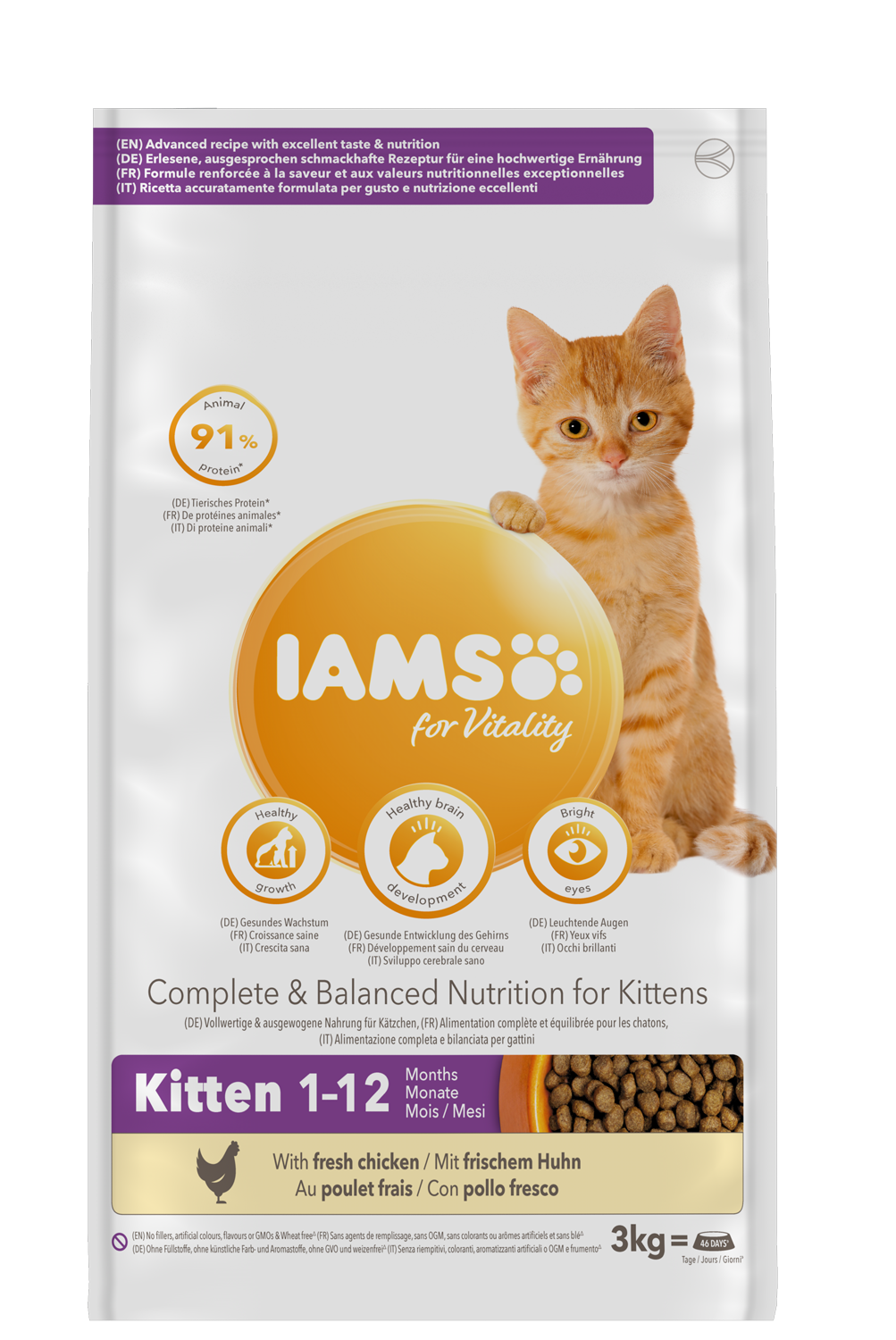 IAMS Kitten & Junior Succulent Roast Chicken /Kyckling 10 kg
