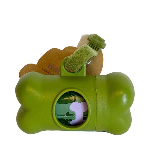 Green Bone Bajspåsehållare + 1 rulle påsar, grön