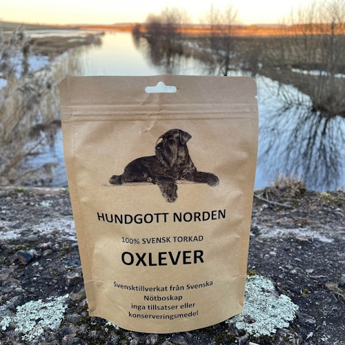 Hundgott Svensk Torkad Oxlever 65-95g per påse