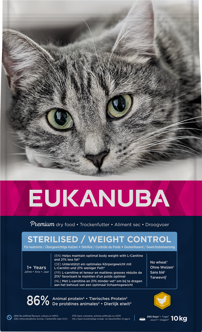 Eukanuba Cat Adult Sterilised/Weight Control. 3 och 10 kg